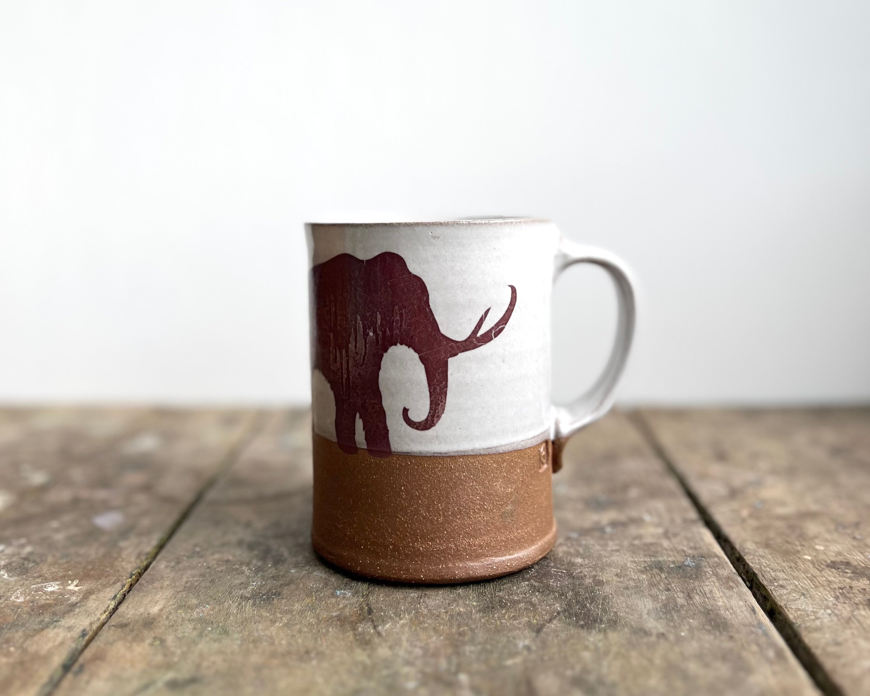 Wooly Mammoth Mug - white – Keith Hershberger Ceramics