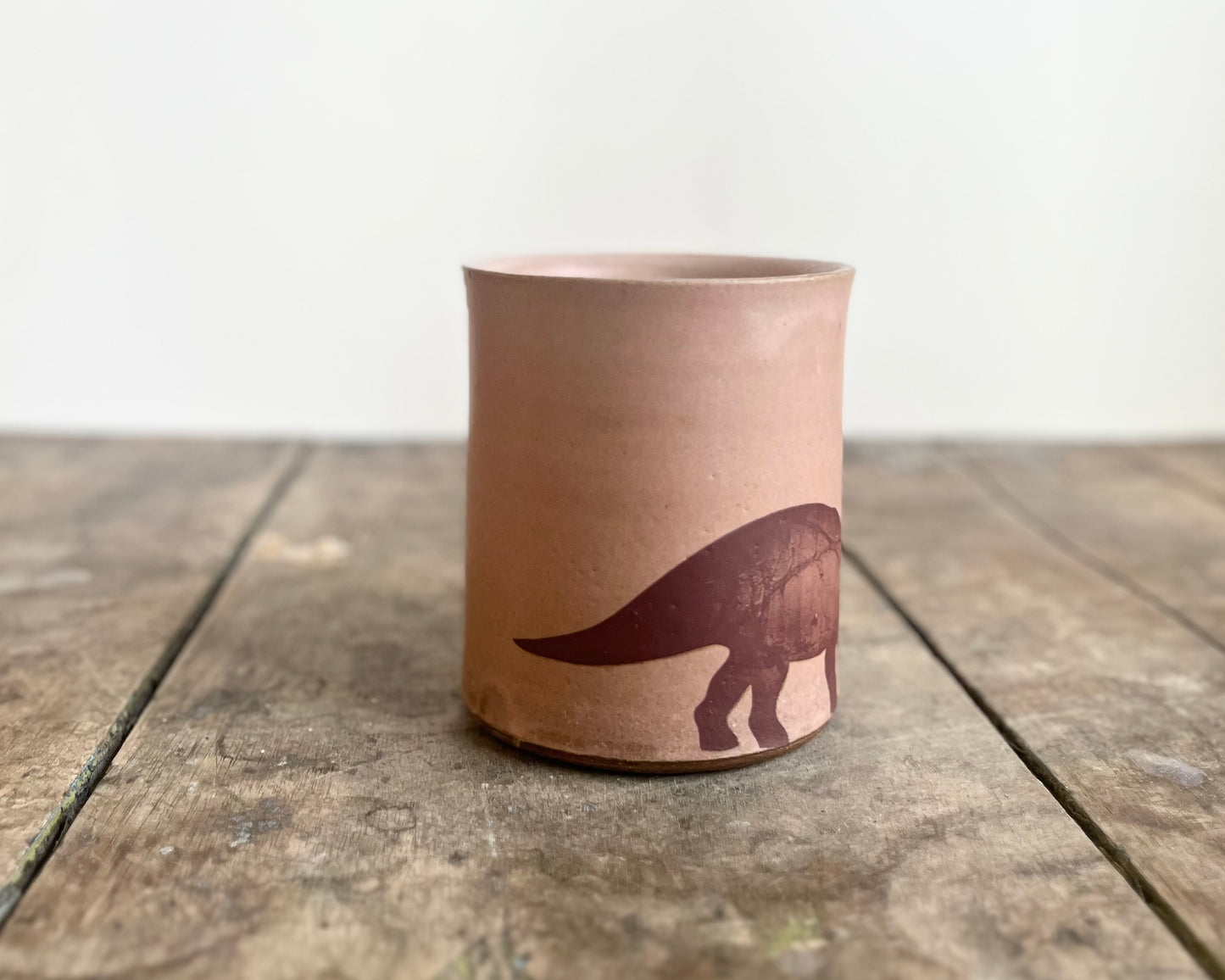 Triceratops Mug - matte pink
