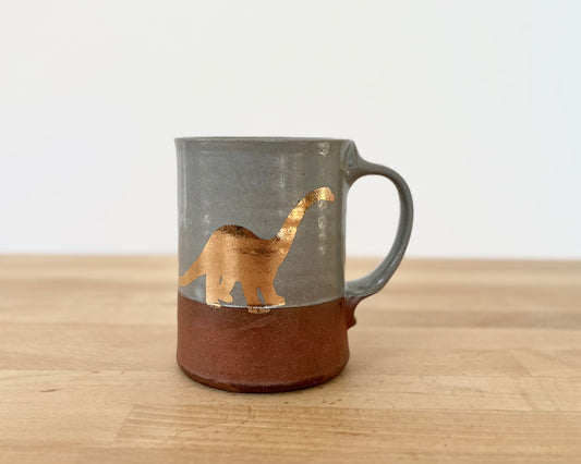 Gold Diplodocus Mug - blue