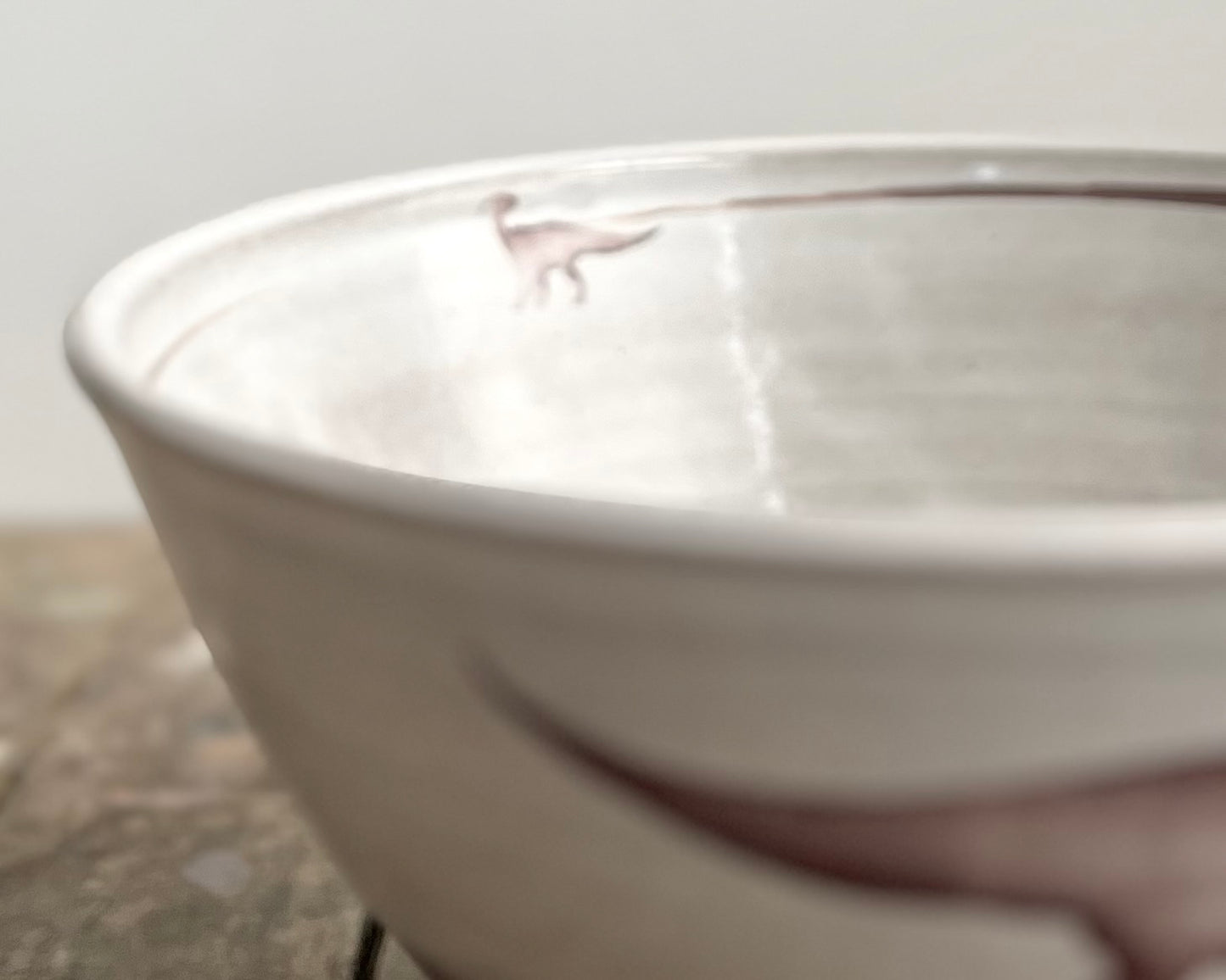 Parasaurolophus Noodle Bowl - white