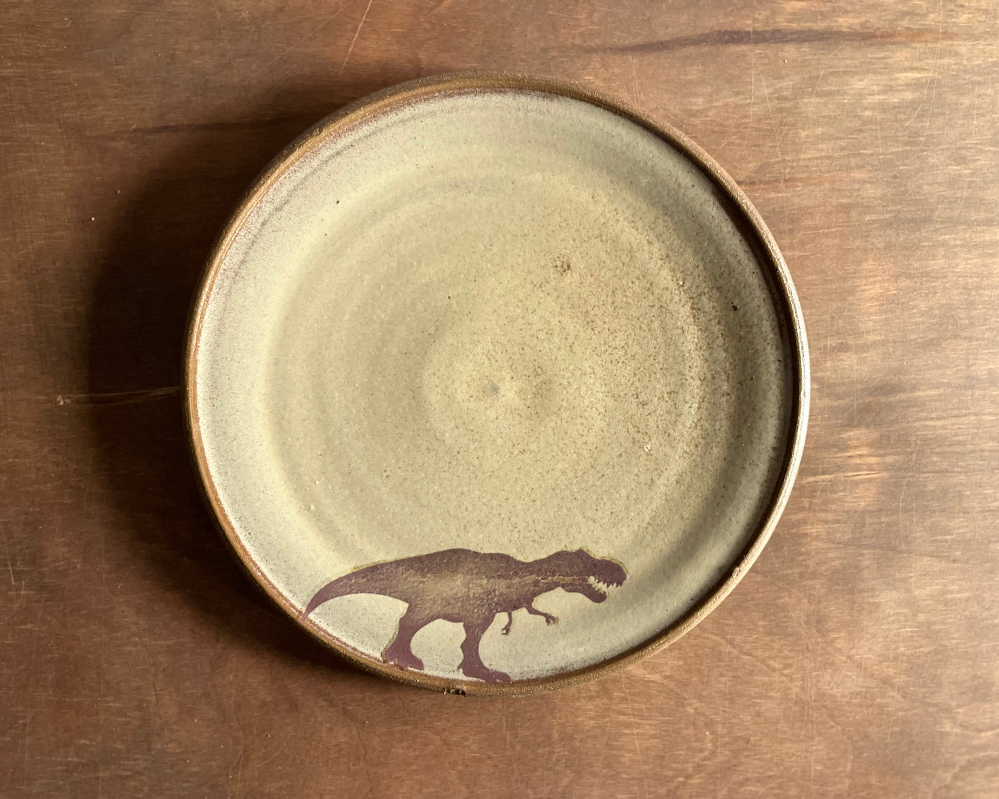 T-Rex Dinner Plate - yellow