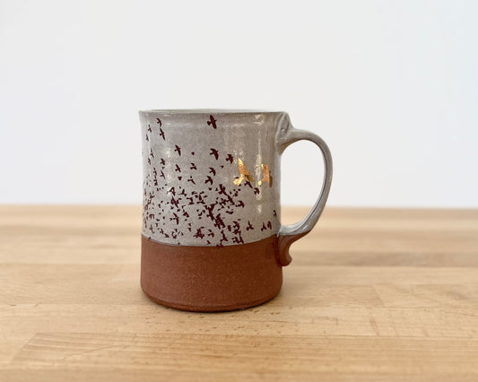 Flock of Birds Mug with two gold birds