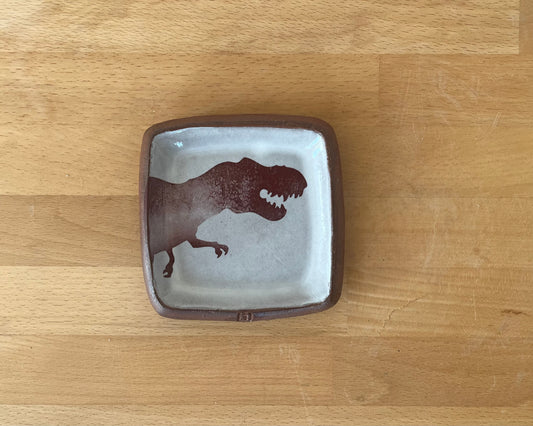 T-Rex Small Squared Dish - white