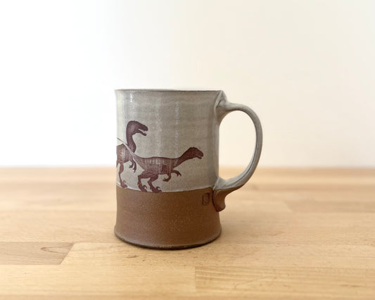 Velociraptor Pack Mug - white