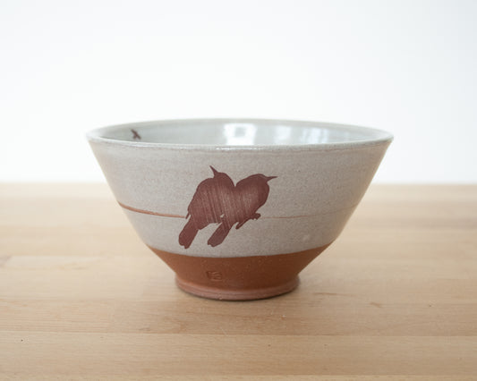 Birds on a Wire Bowl - white
