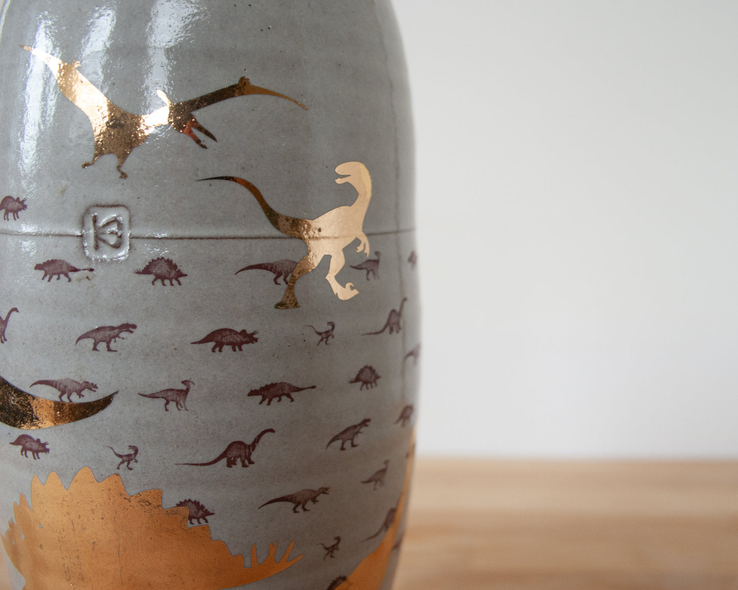 Gold Dinosaur Vase