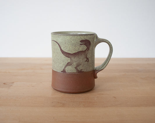 Velociraptor Mug - speckled green