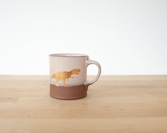 Gold T-Rex Americano Mug - pale-pink