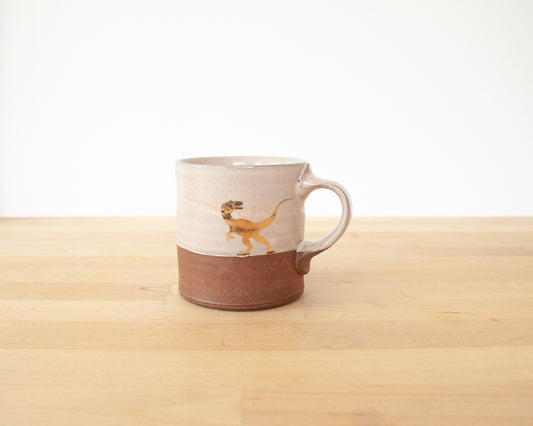 Gold Velociraptor Americano Mug - pale-pink