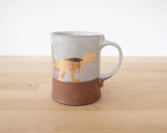 Gold T-Rex Mug with pattern