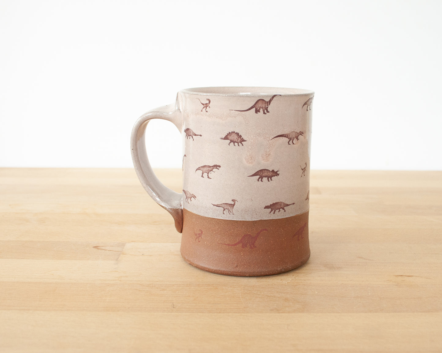 Mug with Little Dino Pattern - pale pink