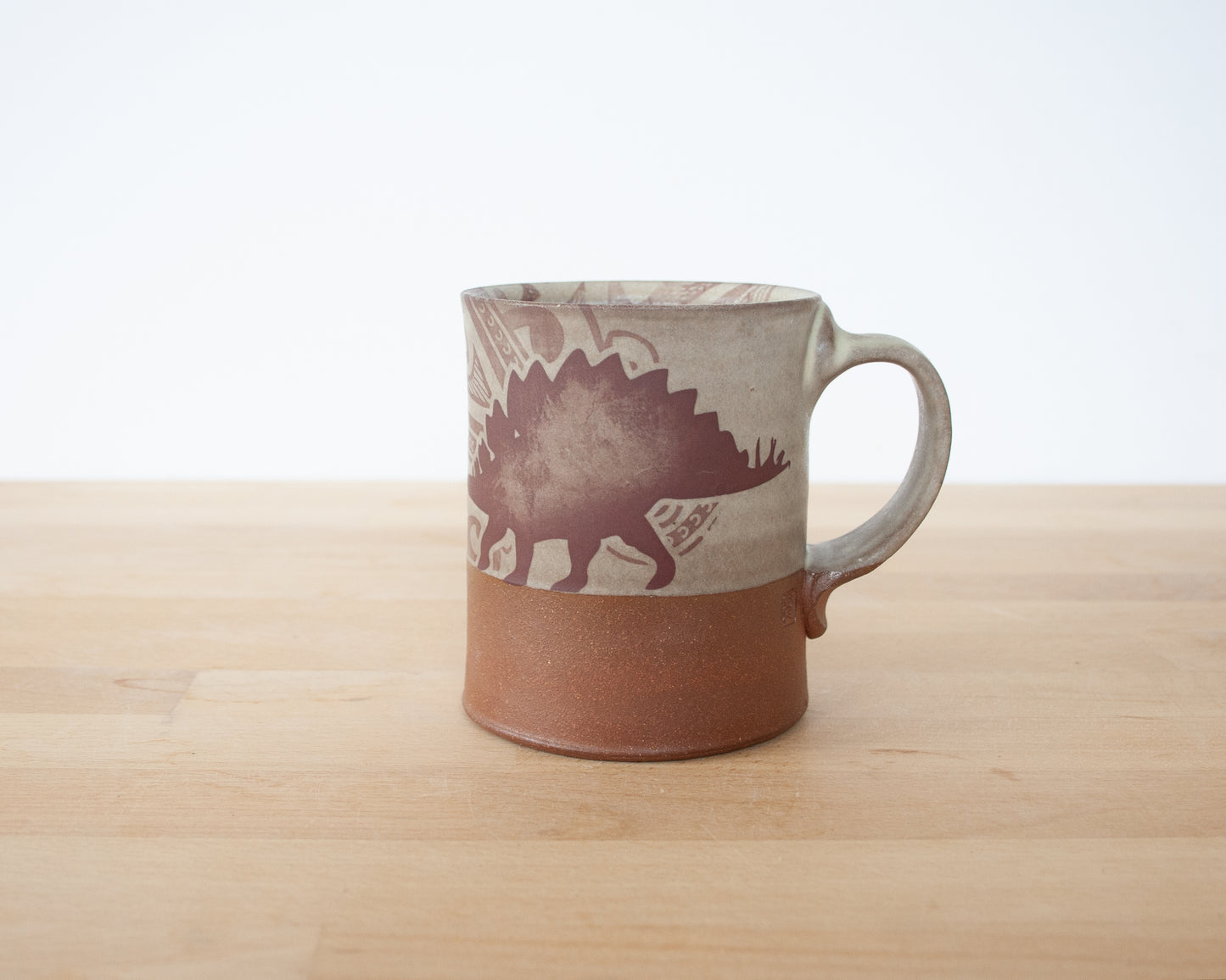 Stegosaurus Mug with pattern - matte grey