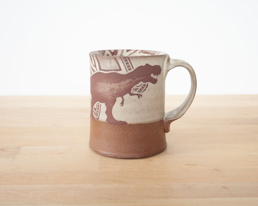 T-Rex Mug with pattern - matte grey