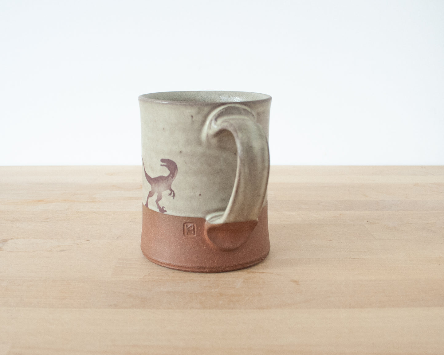 Mug with Little Velociraptor - matte grey