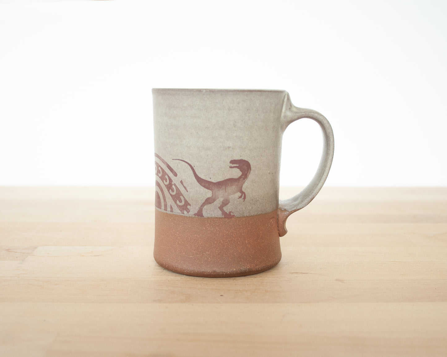 Velociraptor Mug with pattern- matte grey