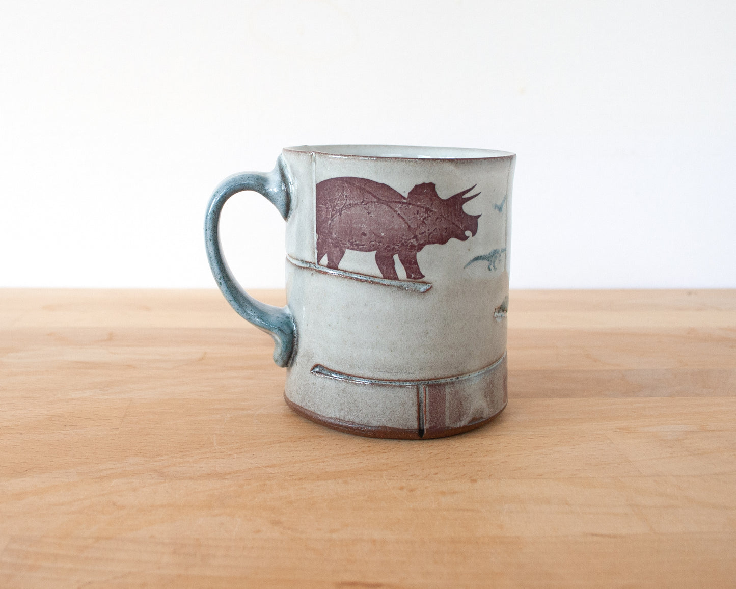 Mug with teal underglaze