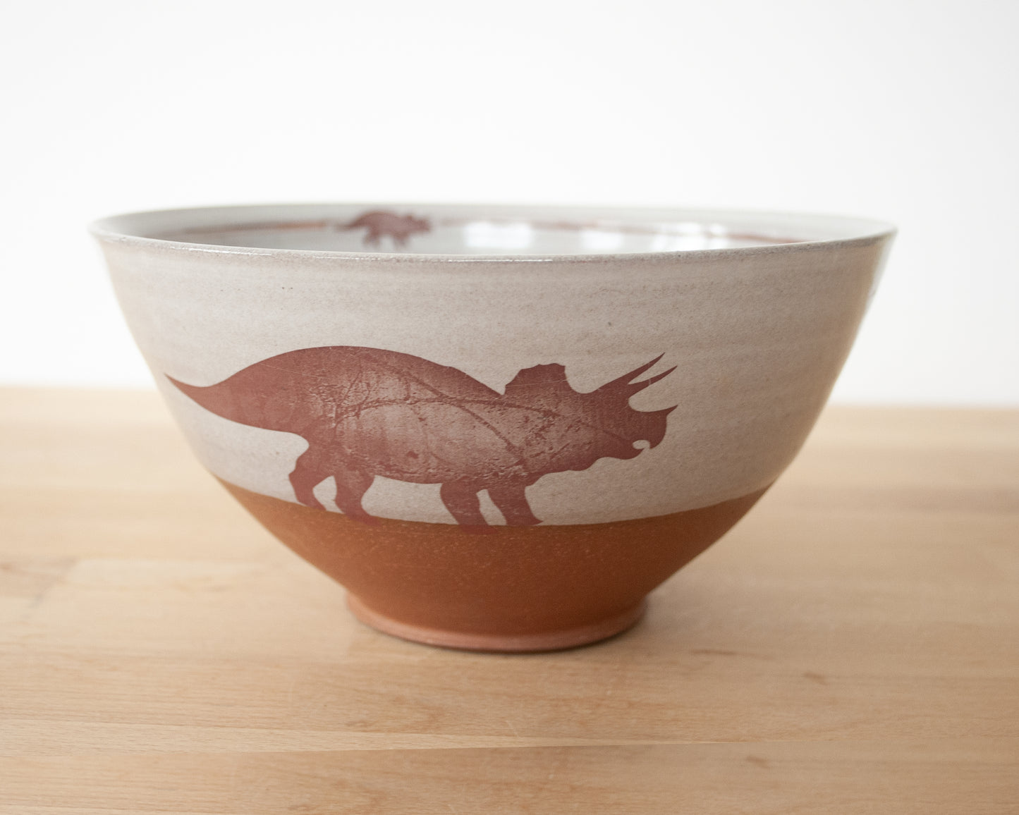 Triceratops Noodle Bowl - white