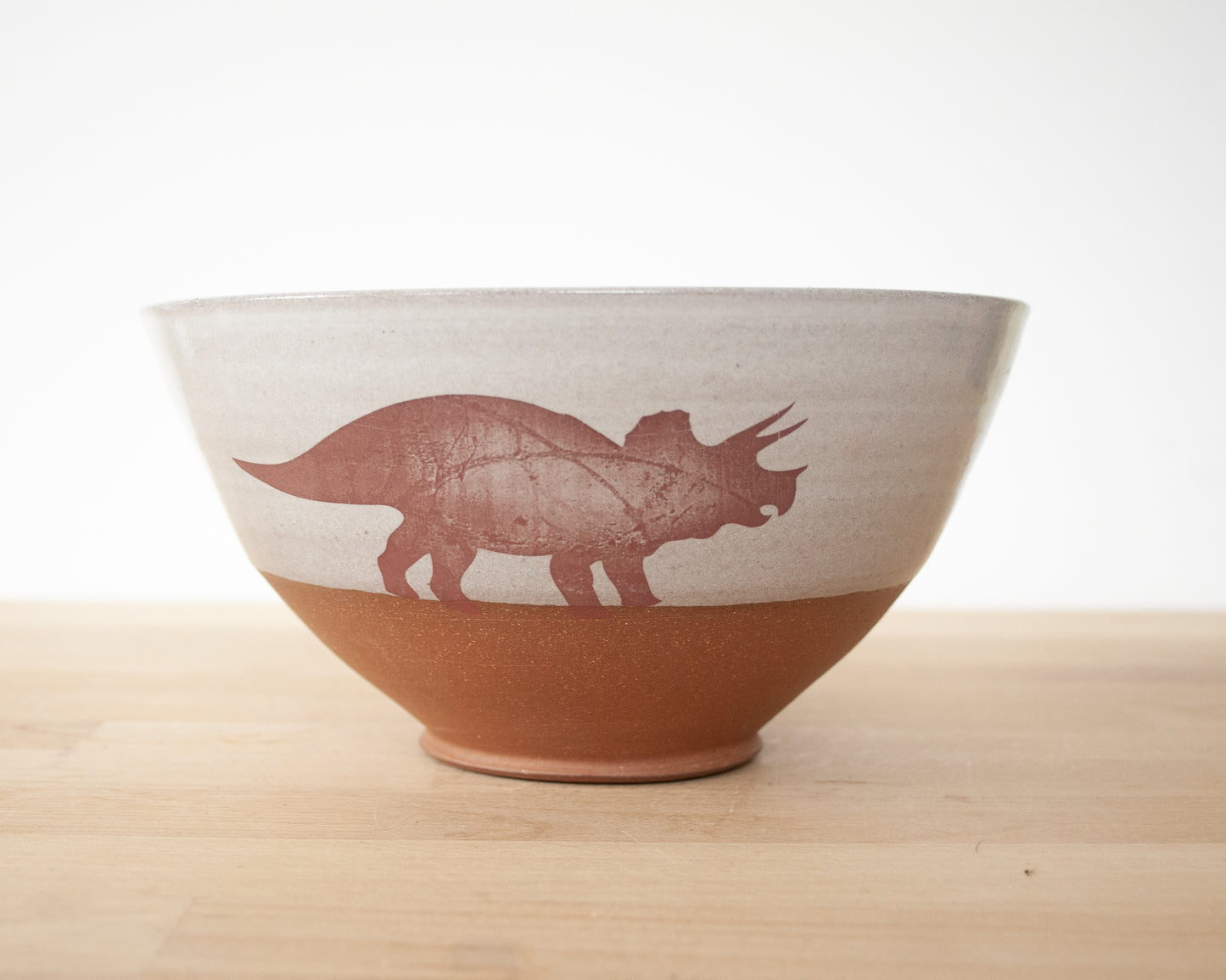 Triceratops Noodle Bowl - white