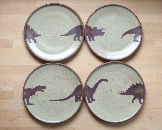 Set of Four Dinosaur Plates