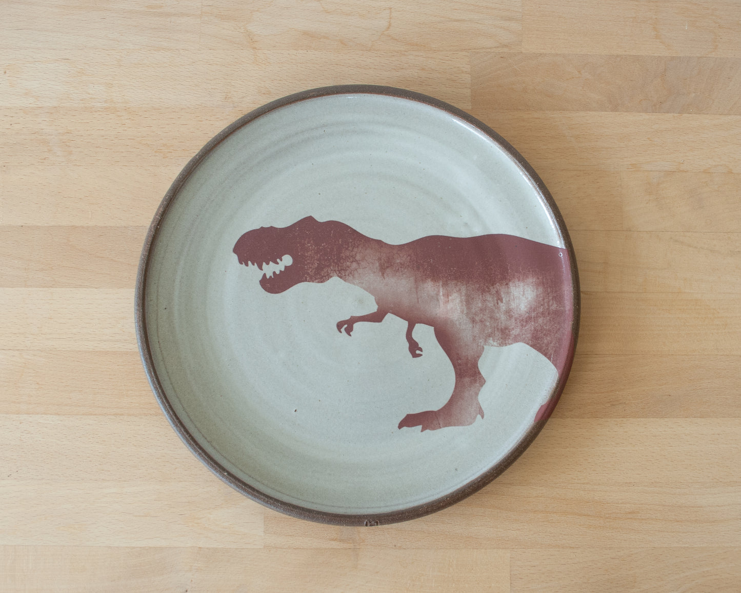 T-Rex Dinner Plate - white