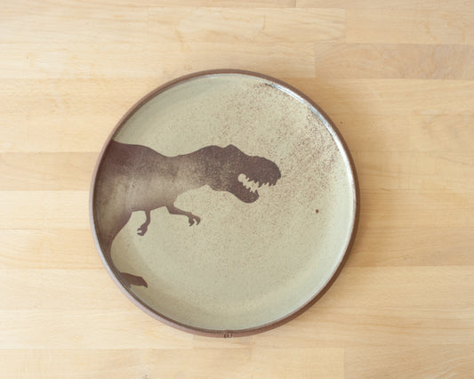 T-Rex Dinner Plate - yellow