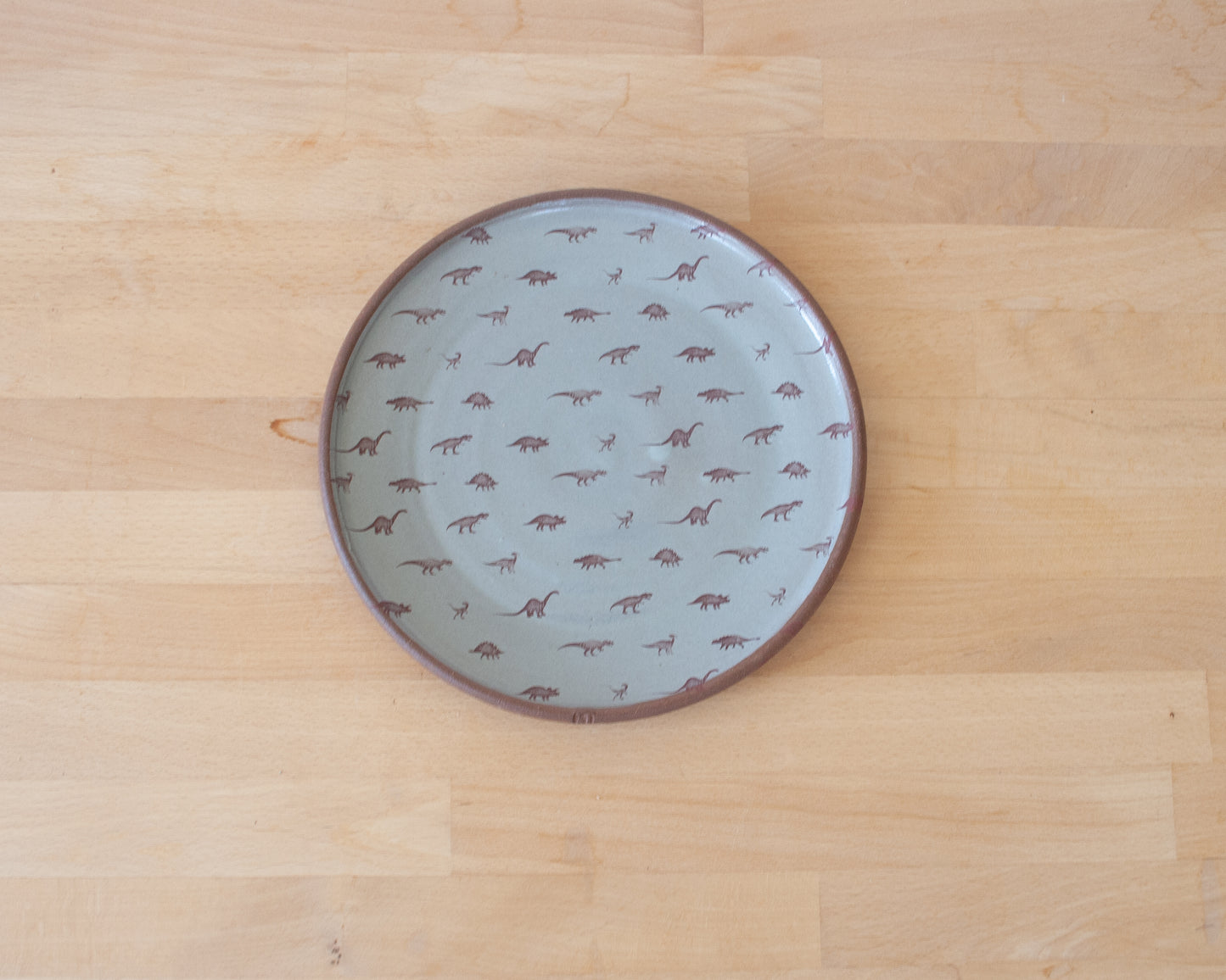 Side Plate with Small Dinosaurs - blue
