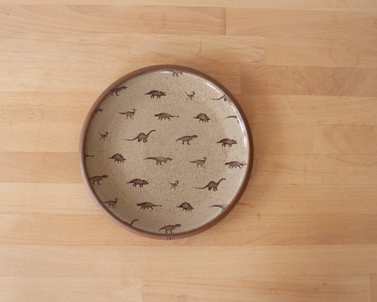 Side Plate with small dinosaurs - yellow