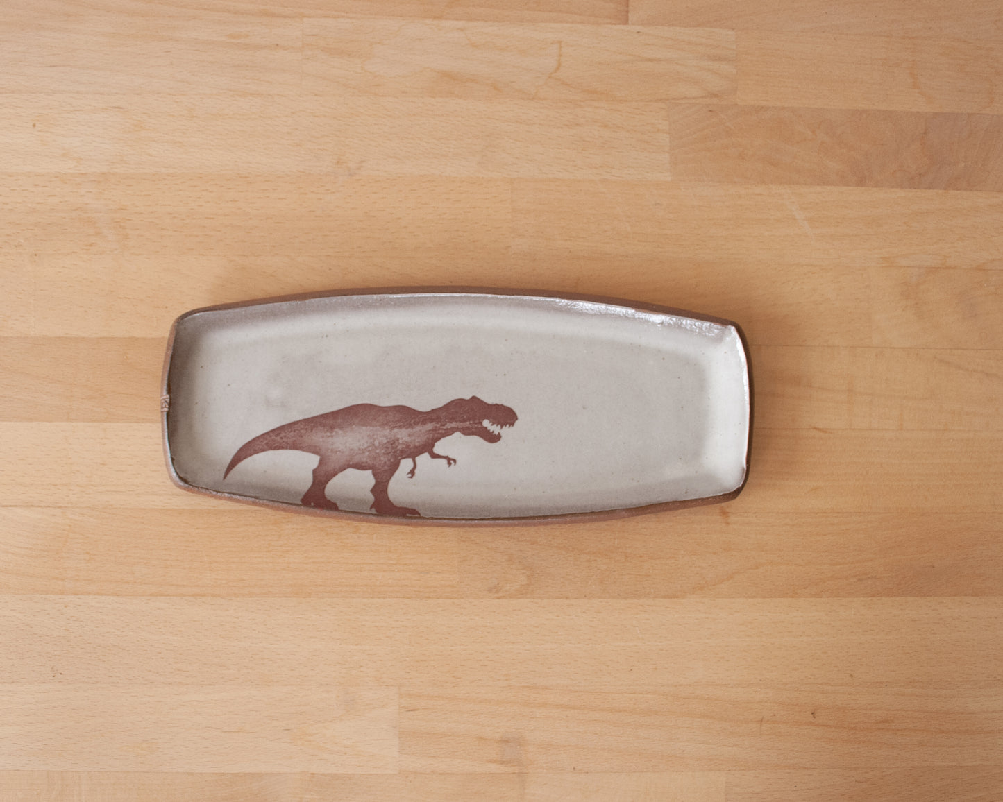 T-Rex small Rectangle Plate - white