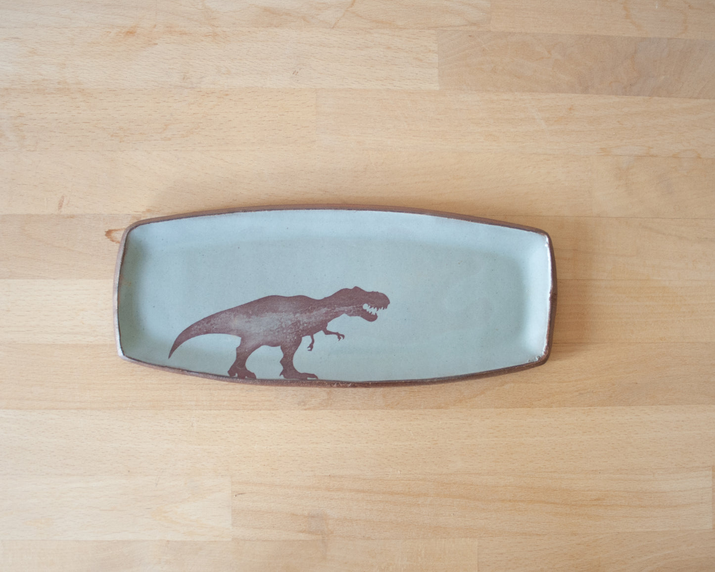 T-Rex small Rectangle Plate - blue