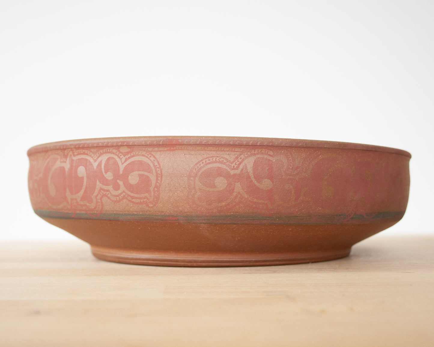 Serving Bowl - raw clay with subtle pattern