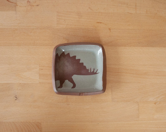 Stegosaurus Small Squared Dish - blue