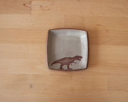 T-Rex Small Squared Dish - white