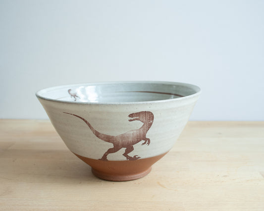 Velociraptor Noodle Bowl - white