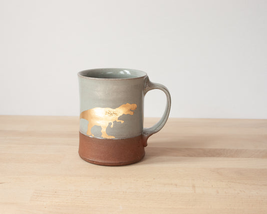 Gold T-Rex Mug - blue