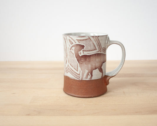 Parasaurolophus Mug with pattern- white
