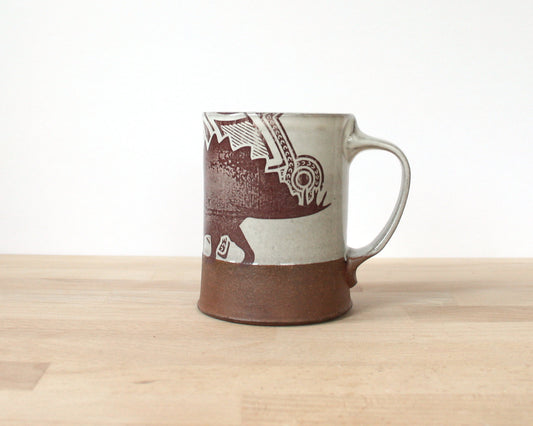 Stegosaurus Mug with pattern - white
