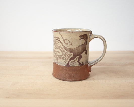 Velociraptor Mug with pattern- yellow