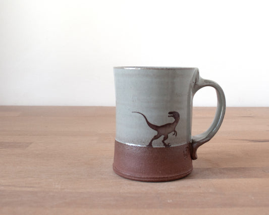 Mug with Little Velociraptor - blue