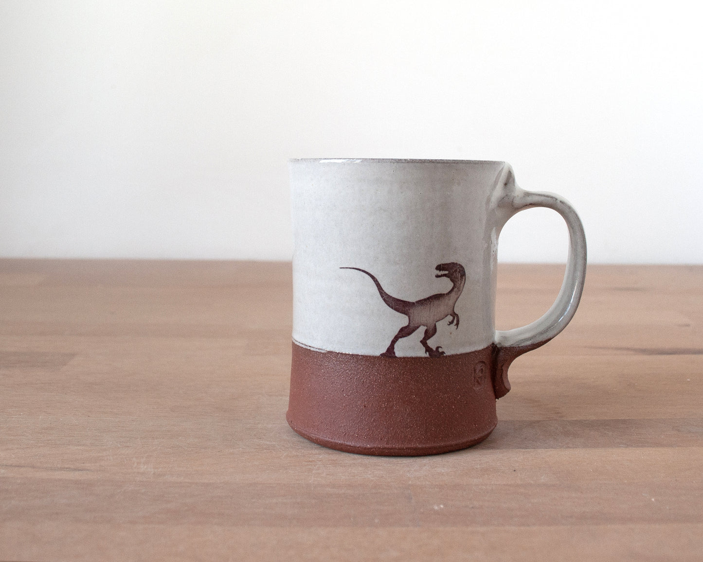 Mug with Little Velociraptor - white