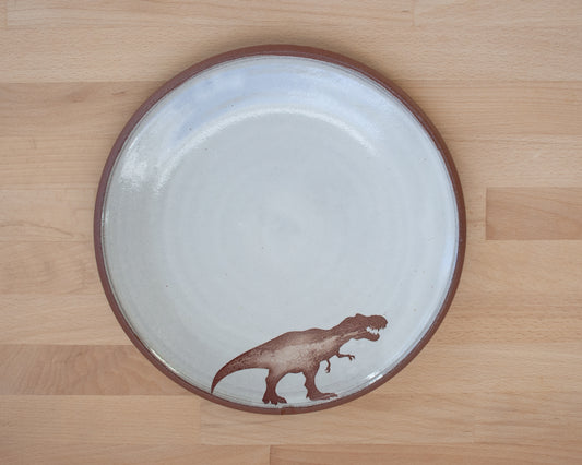 T-Rex Dinner Plate - white