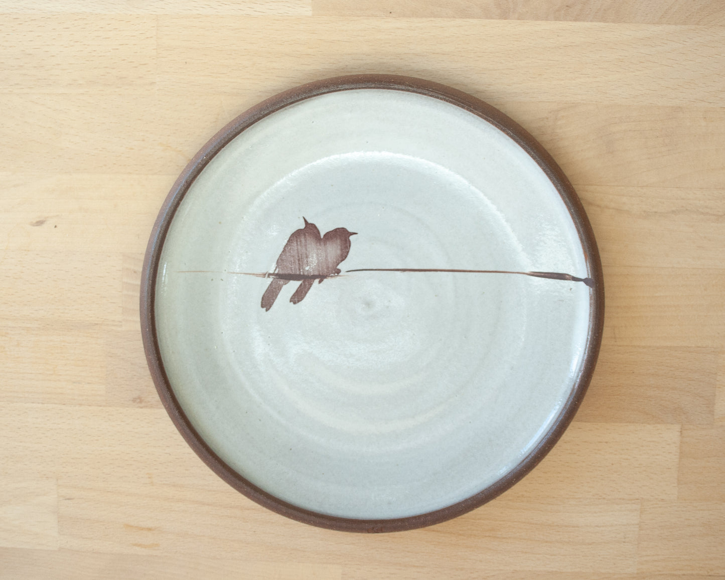 Birds on a Wire Side Plate - white
