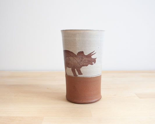 Triceratops Tumbler- white